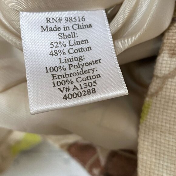 COLDWATER CREEK Floral Blazer Size 12 Petite Linen Blend Jacket - Picture 9 of 9